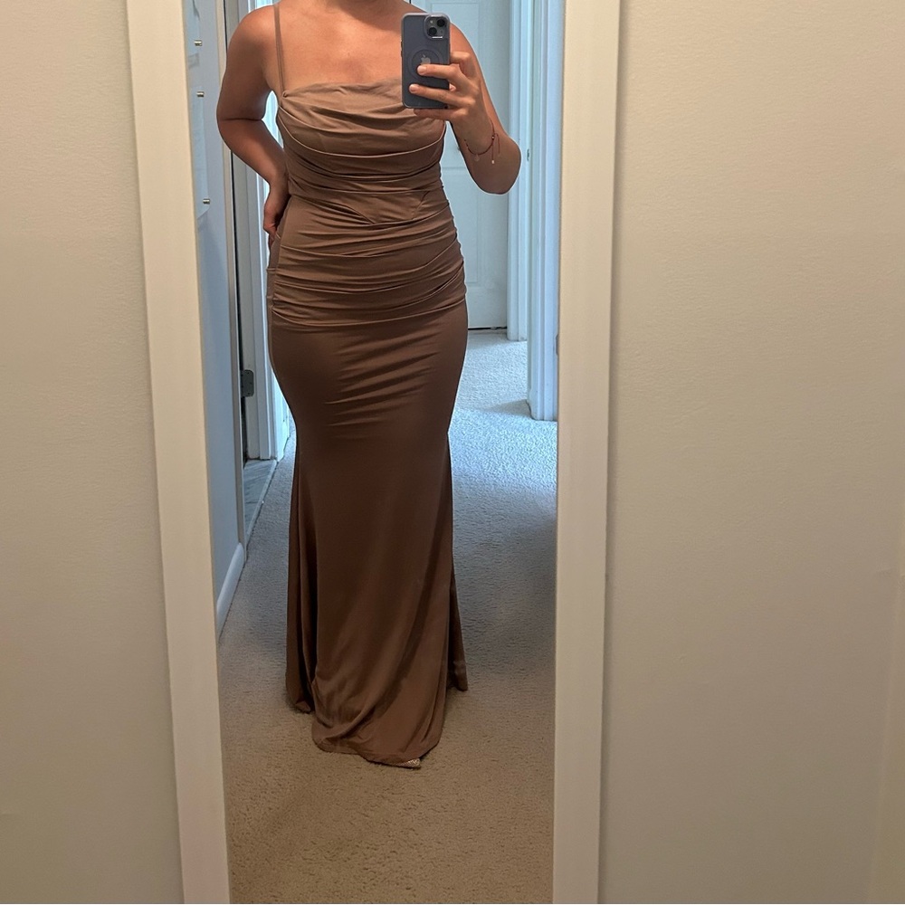 Elegant Brown Evening Gown